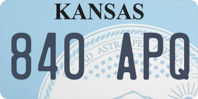 KS license plate 840APQ