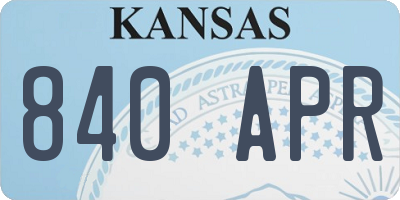 KS license plate 840APR