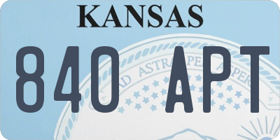 KS license plate 840APT