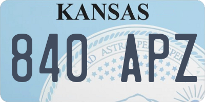 KS license plate 840APZ