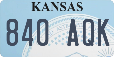 KS license plate 840AQK