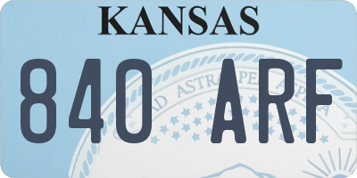 KS license plate 840ARF