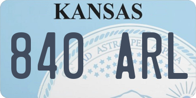 KS license plate 840ARL