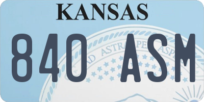 KS license plate 840ASM