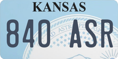 KS license plate 840ASR