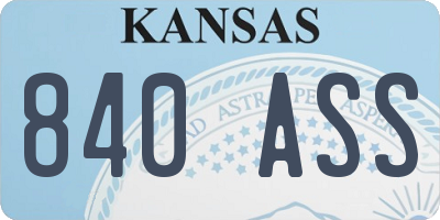 KS license plate 840ASS