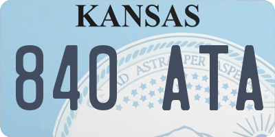 KS license plate 840ATA