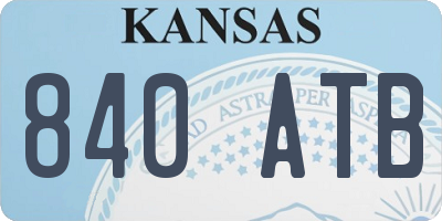 KS license plate 840ATB