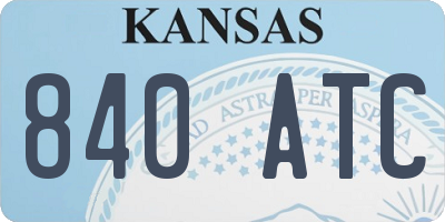 KS license plate 840ATC