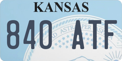 KS license plate 840ATF