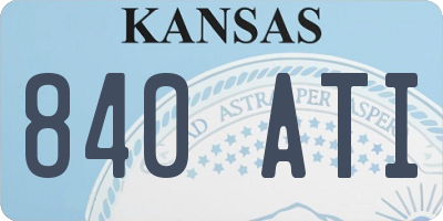 KS license plate 840ATI