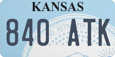 KS license plate 840ATK