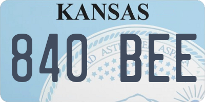 KS license plate 840BEE