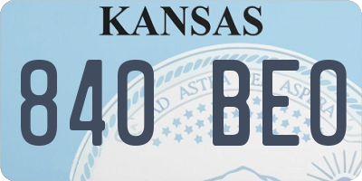 KS license plate 840BEO