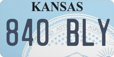 KS license plate 840BLY