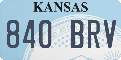 KS license plate 840BRV