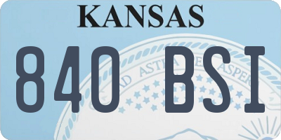 KS license plate 840BSI