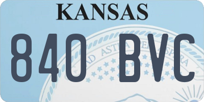 KS license plate 840BVC