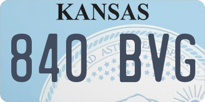 KS license plate 840BVG