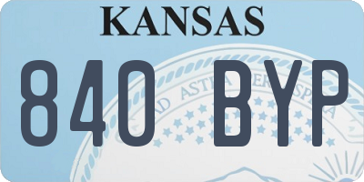 KS license plate 840BYP