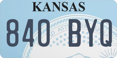 KS license plate 840BYQ