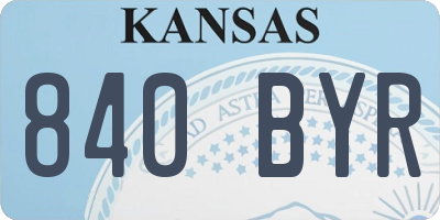 KS license plate 840BYR