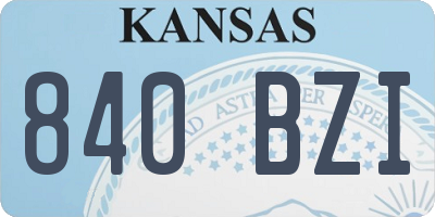 KS license plate 840BZI