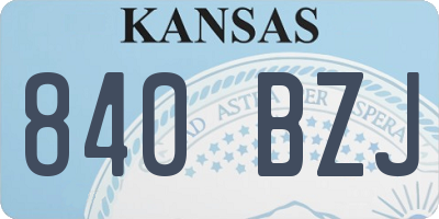 KS license plate 840BZJ