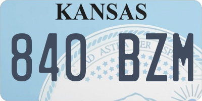 KS license plate 840BZM