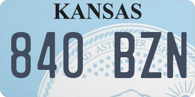KS license plate 840BZN