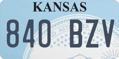 KS license plate 840BZV