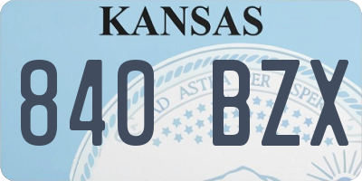 KS license plate 840BZX