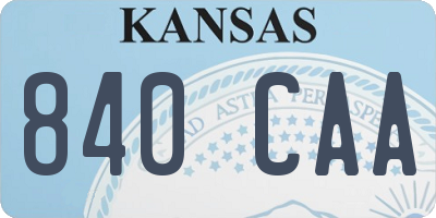 KS license plate 840CAA
