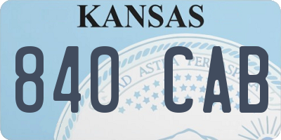 KS license plate 840CAB