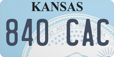 KS license plate 840CAC