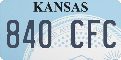 KS license plate 840CFC
