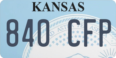 KS license plate 840CFP