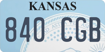 KS license plate 840CGB