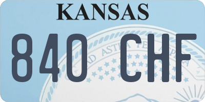 KS license plate 840CHF