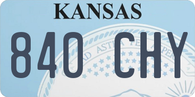 KS license plate 840CHY