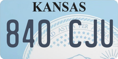 KS license plate 840CJU