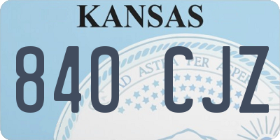 KS license plate 840CJZ