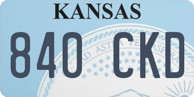 KS license plate 840CKD