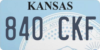 KS license plate 840CKF