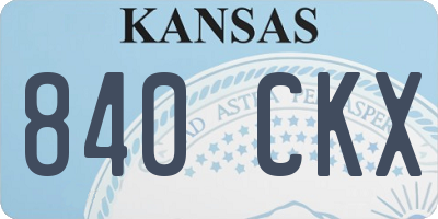 KS license plate 840CKX