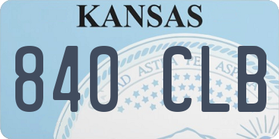 KS license plate 840CLB