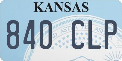 KS license plate 840CLP