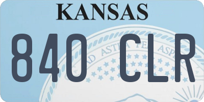 KS license plate 840CLR