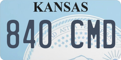 KS license plate 840CMD