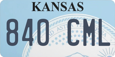 KS license plate 840CML